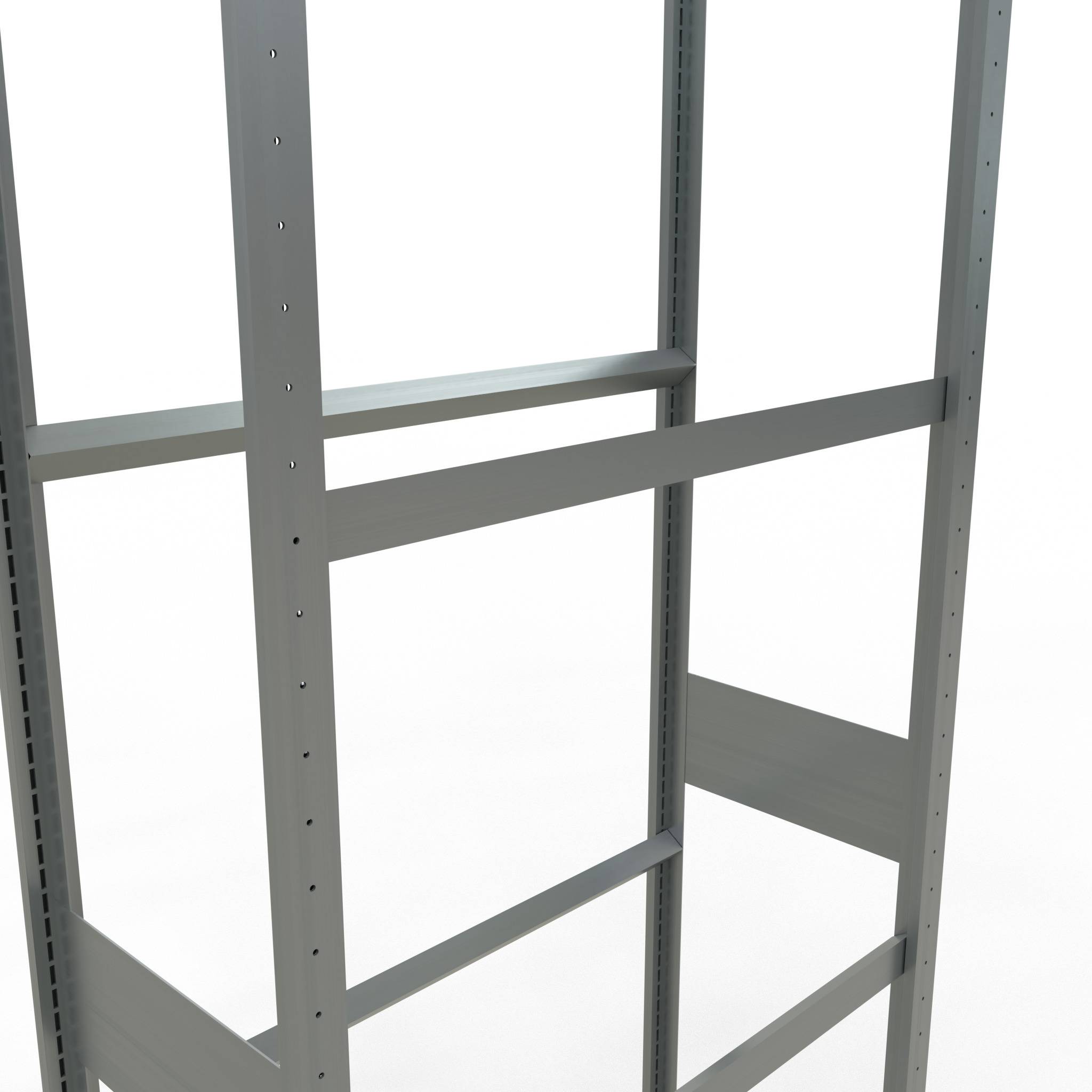 Rädergrundregal 2750x900x400 mm - 4 Ebenen à 900 mm, verzinkt