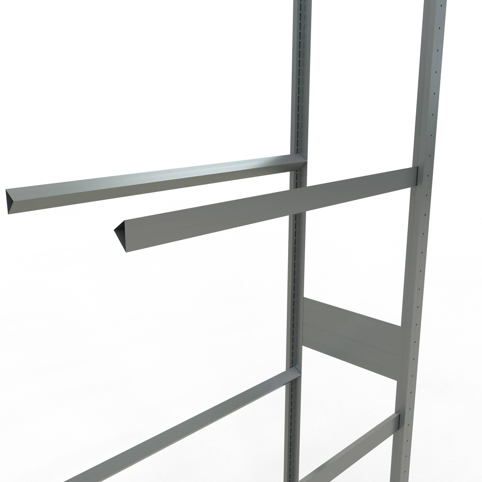 Räderanbauregal 2750x900x400 mm - 4 Ebenen á 900 mm, verzinkt