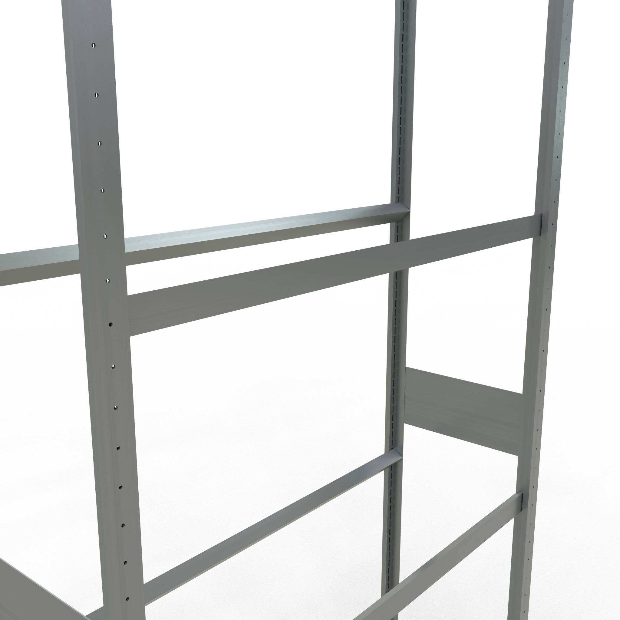 Rädergrundregal 2750x1200x400 mm - 4 Ebenen á 1200 mm, verzinkt