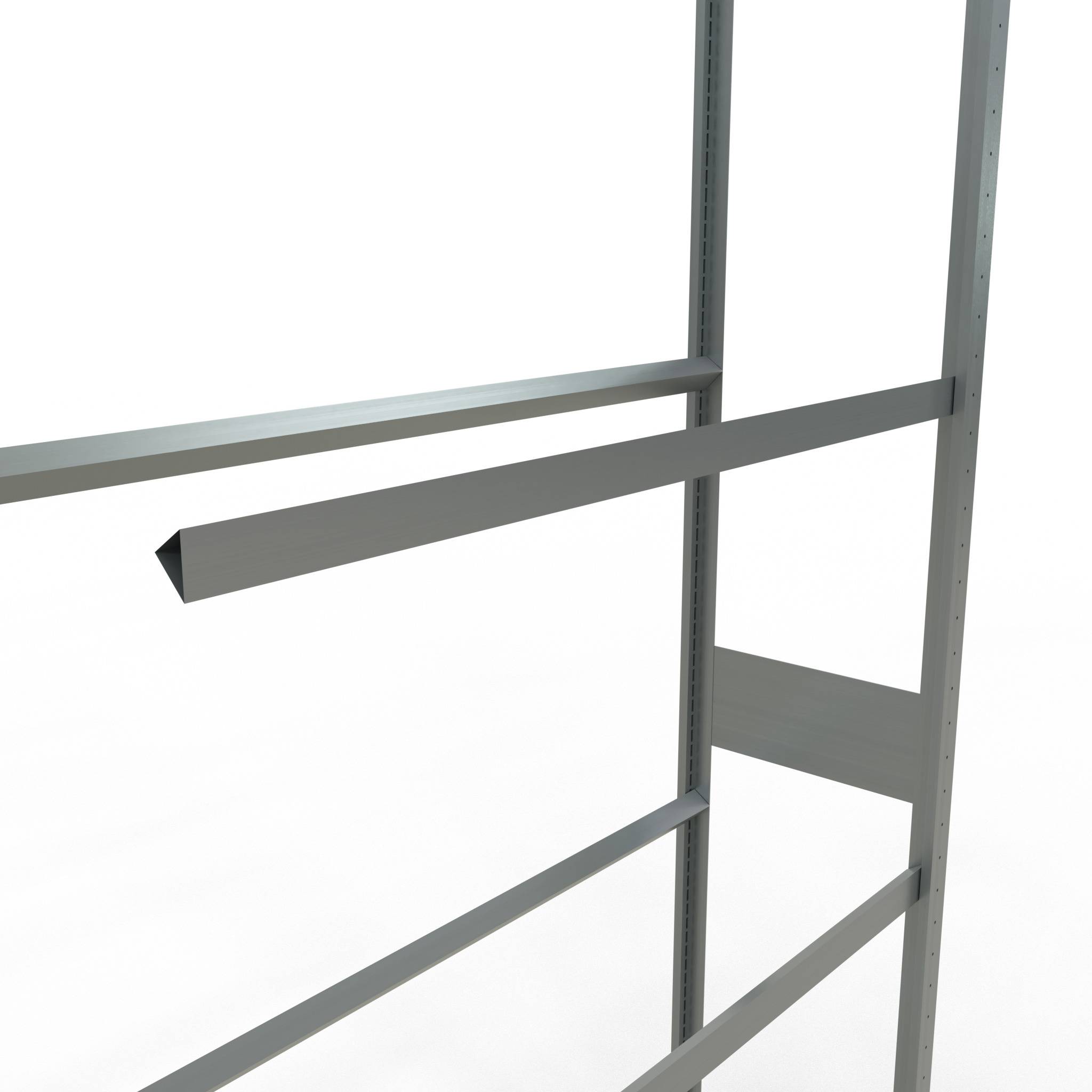 Räderanbauregal 2750x1200x400 mm - 4 Ebenen á 1200 mm, verzinkt