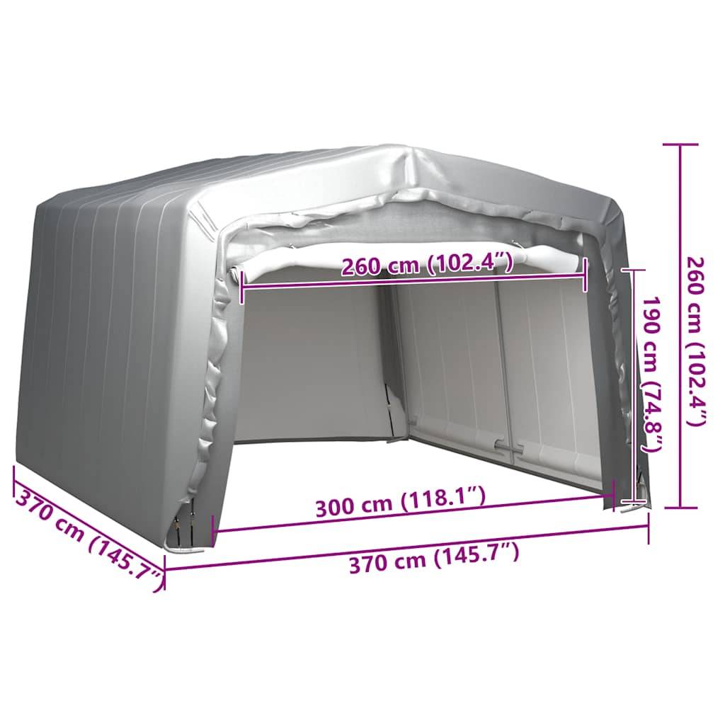 vidaXL Lagerzelt 370x370 cm Stahl Grau
