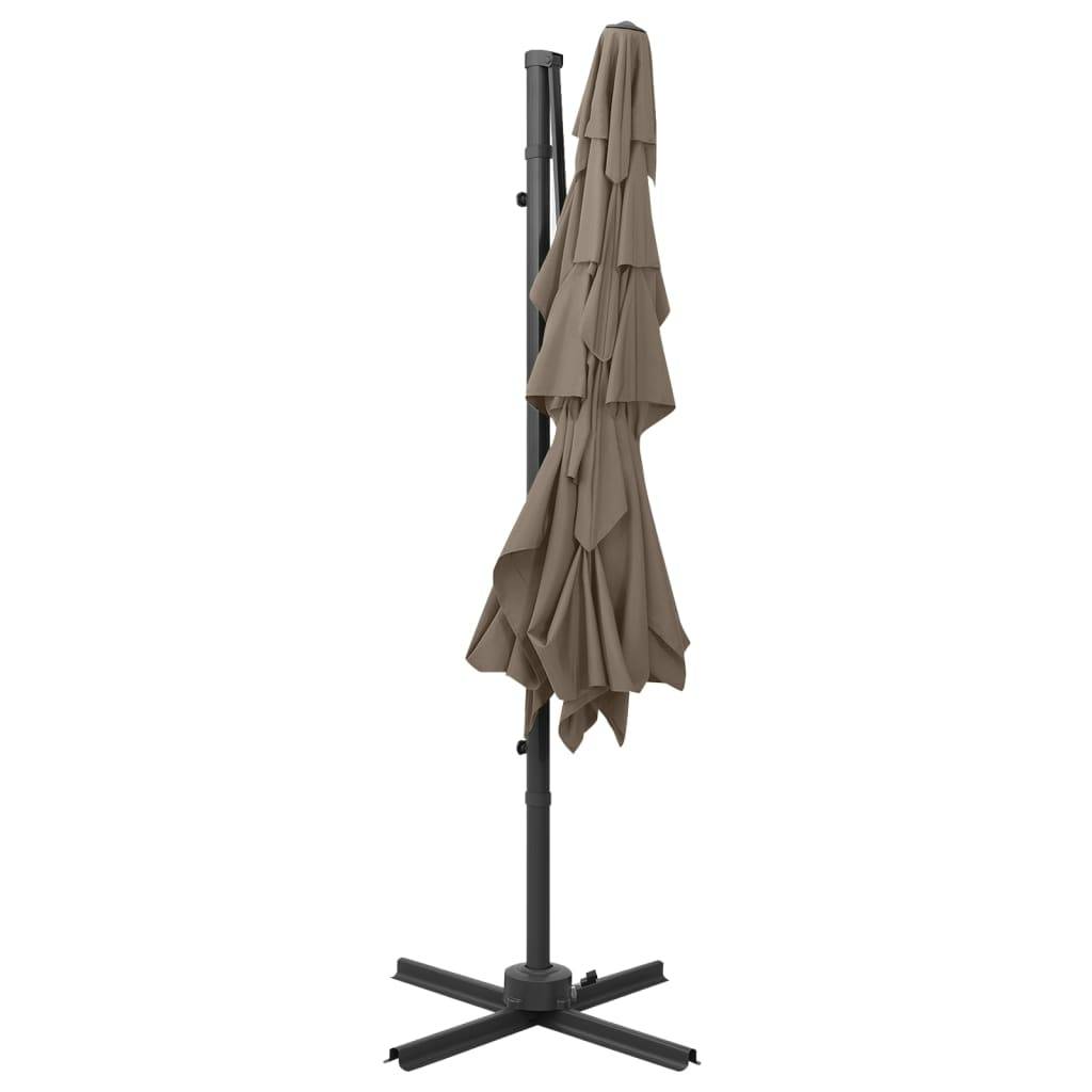 vidaXL Sonnenschirm mit Aluminium-Mast 4-lagig Taupe 250x250 cm