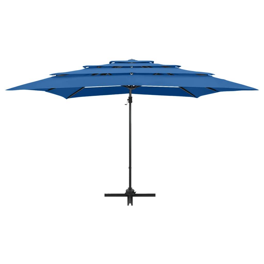 vidaXL Sonnenschirm mit Aluminium-Mast 4-lagig Azurblau 250x250 cm