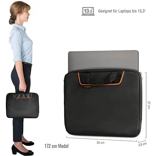 EVERKI 53892 Laptoptasche 18 Zoll Notebook Sleeve EKF808S18B Laptophülle mit Fächern Businesstasche Notebooktasche 14 l EVERKI 53892 Laptoptasche 18 Zoll Notebook Sleeve EKF808S18B Laptophülle mit Fächern Businesstasche Notebooktasche 14 l