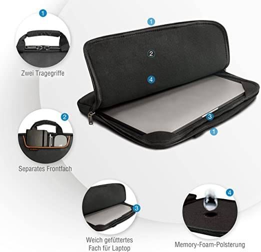 EVERKI 53889 Laptoptasche 13 Zoll Notebook Sleeve EKF808S13B Laptophülle mit Fächern Businesstasche Notebooktasche 6,5 l