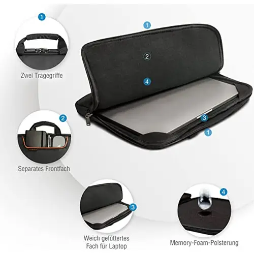 EVERKI 53892 Laptoptasche 18 Zoll Notebook Sleeve EKF808S18B Laptophülle mit Fächern Businesstasche Notebooktasche 14 l EVERKI 53892 Laptoptasche 18 Zoll Notebook Sleeve EKF808S18B Laptophülle mit Fächern Businesstasche Notebooktasche 14 l