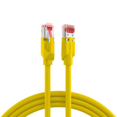 RJ45 Patchkabel Cat.6A S/FTP LSZH, Dätwyler 7702 TM21 gelb 0,5m Kupferverkabelung