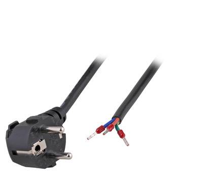 Netzleitung Schutzkontakt 90° - Open End -- AE 3 m, 3 x 1,00 mm² Stromversorgung Stromkabel