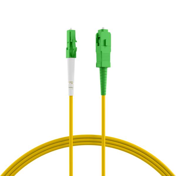 Simplex Patchkabel LC/APC-SC/APC OS2 G657A2, 10m LSZH 2mm gelb Glasfaserverkabelung Glasfaser OS2