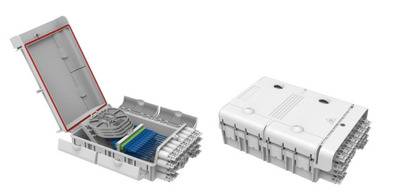 EFB-Elektronik FTTH-BOX-OUT-5, FTTH IP65 Anschlussbox für 48 Fasern, 24 Kupplungen und Faserüberlängenaufnahme