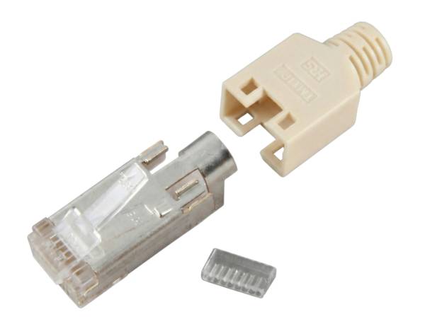 RJ45-Hirose Stecker TM11 beige 100 Stk, 3 Elemente, Cat. 5e