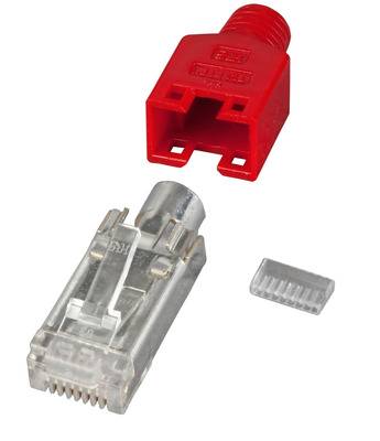 RJ45 Stecker STP TM11 rot 100 Stueck 3 Elemente Cat. 5e - Kabel-/Adapterset - Ka