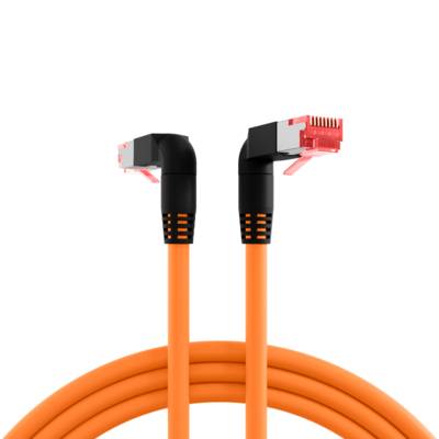 RJ45 Patchkabel Cat.6A S/FTP LSZH -- Draka UC900 TM21 2x90° orange 1m Kupferverkabelung