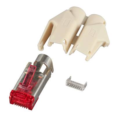 EFB-Elektronik H7641.1-50, RJ45-Hirose Stecker STP, TM21 beige, 50 Stück, 3 Elemente, Cat. 6