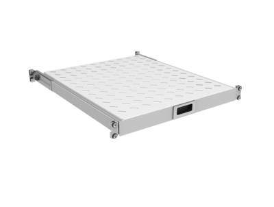 19 1HE Fachboden ausziehbar, ET -- 550..650 mm, 30 kg, ST 800, RAL9005 und