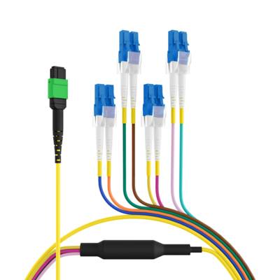 MTP®/APC(F)-LC Trunkkabel OS2 8 Fasern -- Typ B LSZH gelb 2m Glasfaserverkabelung MPO / MTP MTP +