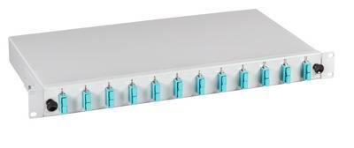 Spleißbox SC 50/125µm OM4 ausziehbar 24 -- Pigtails abgesetzt/12Kuppl. 19