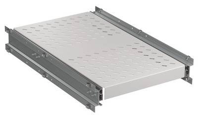 Schwerlast Fachboden, ausziehbar, 6 x, Seitenmontage, 140 kg, RAL7035 Netzwerk- und Serverschränke
