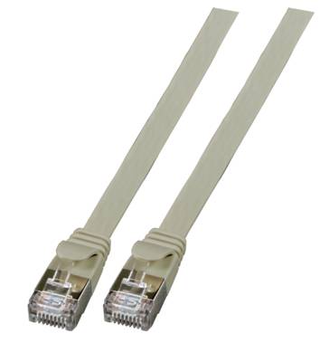 RJ45 Flachpatchkabel Cat.6A U/FTP PVC, grau 0,15m Kupferverkabelung Patchkabel