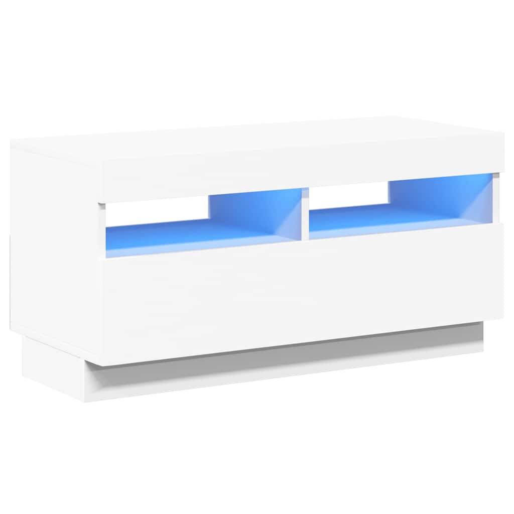 vidaXL TV-Schrank mit LED-Leuchten Weiß 80x35x40 cm
