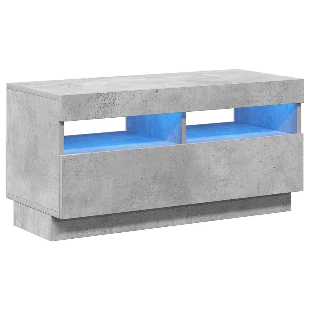 vidaXL TV-Schrank mit LED-Beleuchtung Betongrau 80x35x40 cm