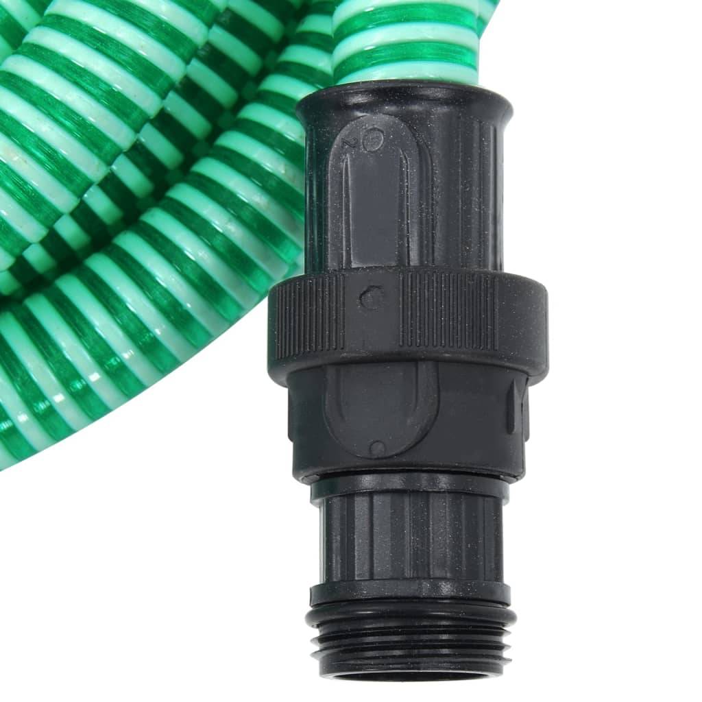 vidaXL Saugschlauch mit PVC-Anschlüssen Grün 1" 7 m PVC