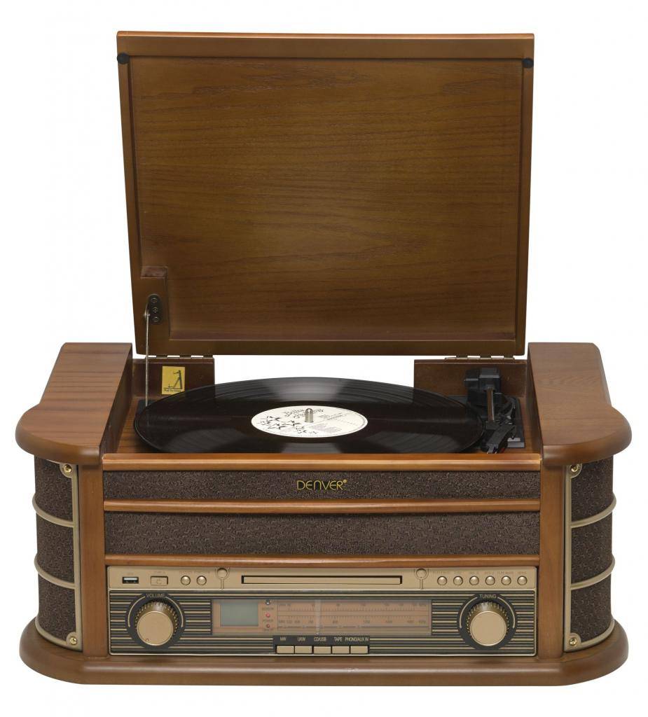 Denver MCR-50 USB-Plattenspieler Holz