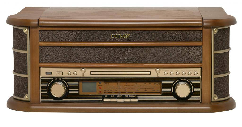 Denver MCR-50 USB-Plattenspieler Holz