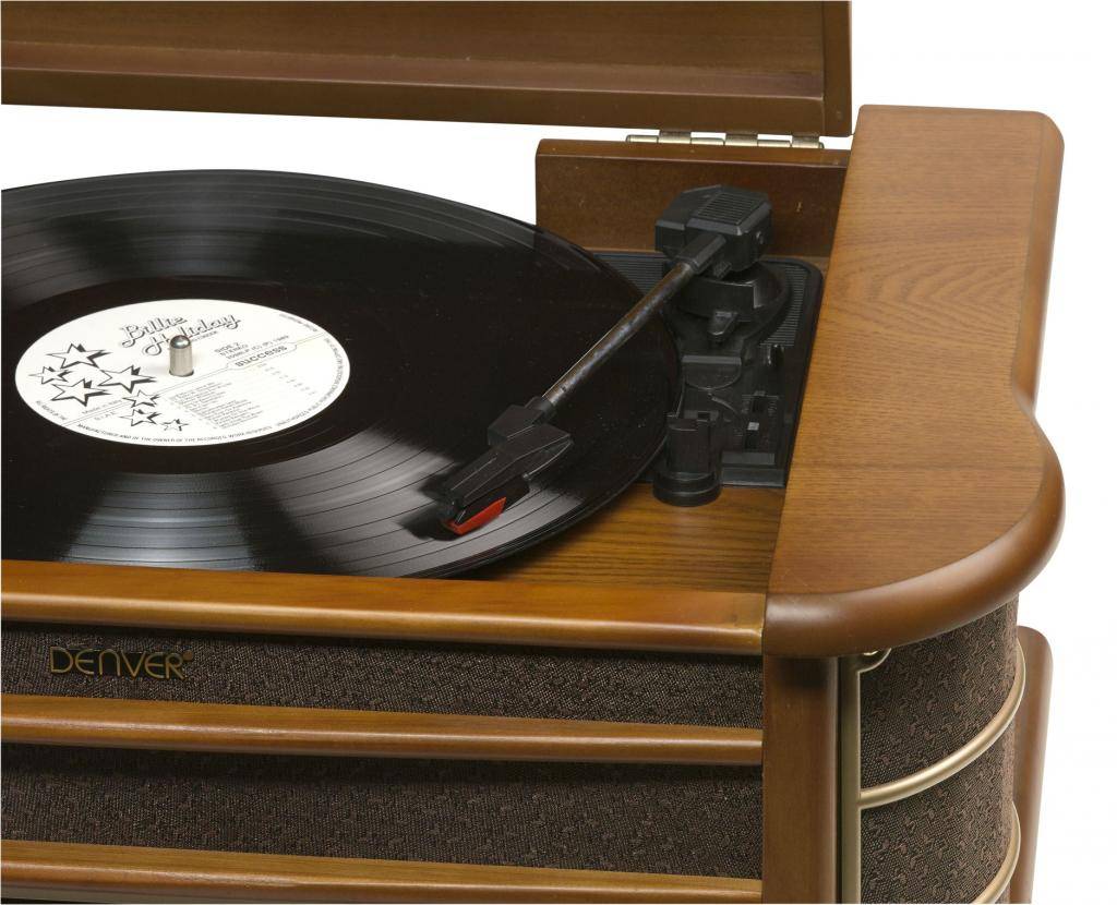 Denver MCR-50 USB-Plattenspieler Holz