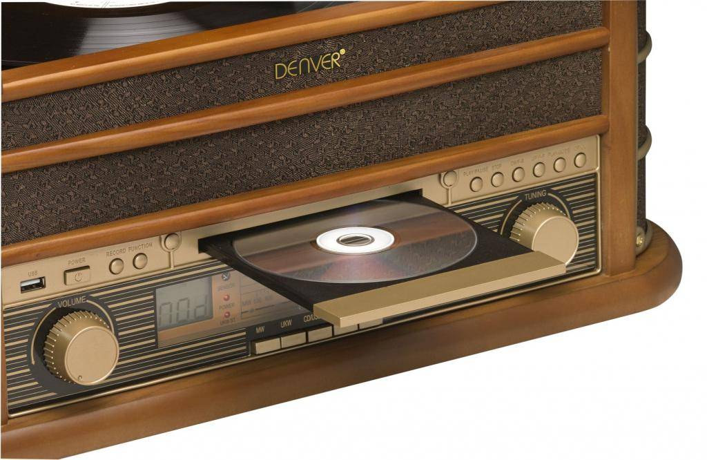 Denver MCR-50 USB-Plattenspieler Holz