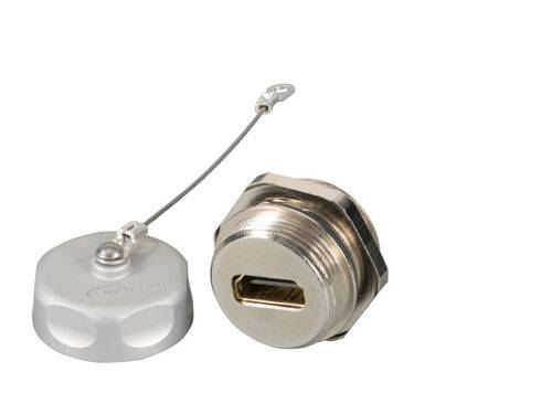EFB ELEKTRONIK - HDMI IP67 Durchführungskupplung,Type A Buchse / Type A Buchse