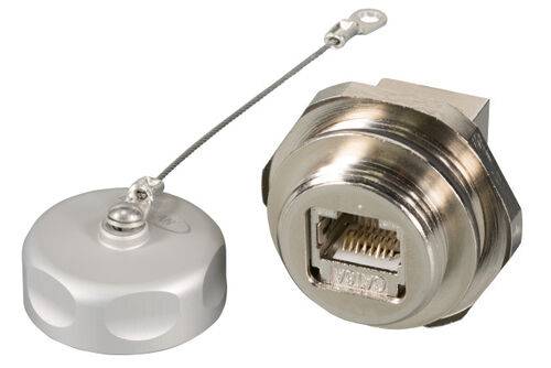 EFB-Elektronik IP67DFKRJ45FL, RJ45 Cat.6A IP67 Durchführungskupplung, Buchse / Buchse