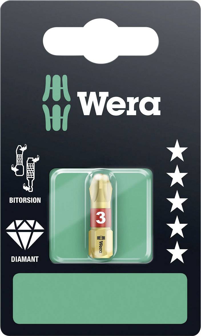 Wera 851/1 BDC SB SiS 05073334001 Kreuzschlitz-Bit PH 3 Werkzeugstahl diamantbeschichtet, legiert D