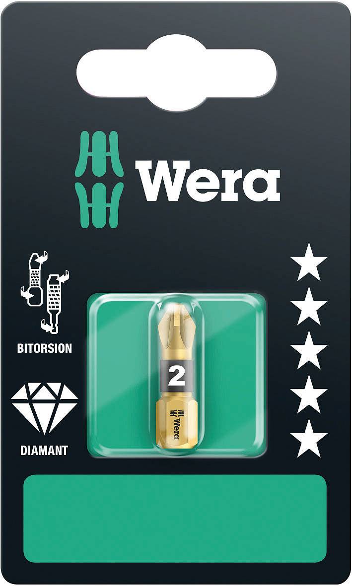 Wera 855/1 BDC SB SiS 05073336001 Kreuzschlitz-Bit PZ 1 Werkzeugstahl diamantbeschichtet D 6.3