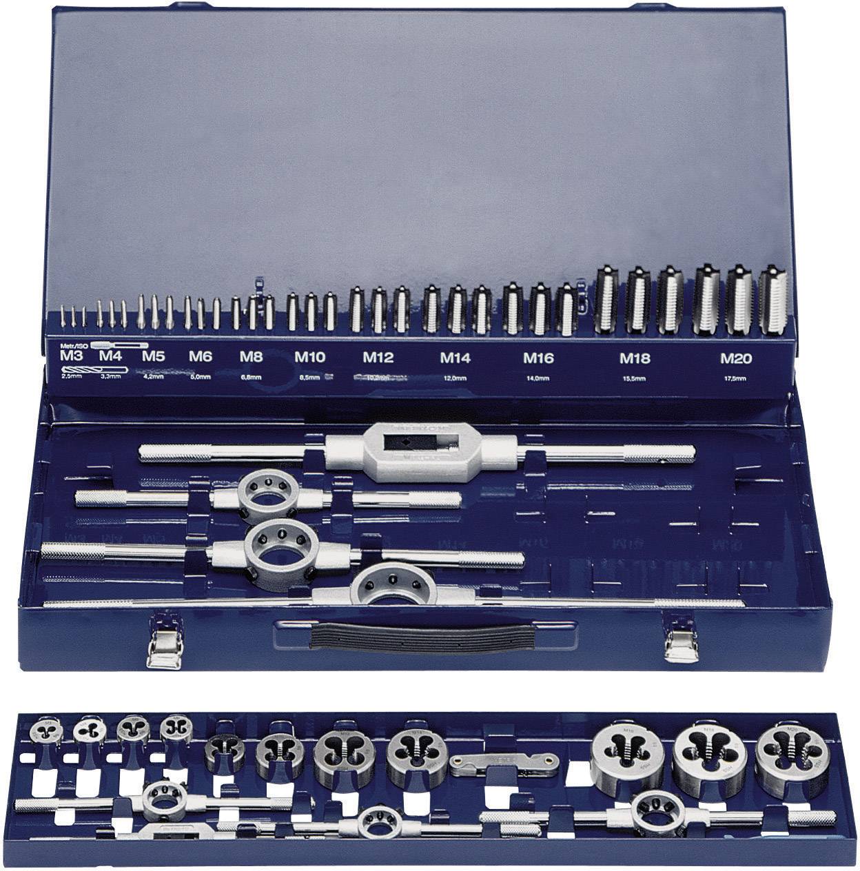 Exact Eventus by 10723 Gewindeschneidsatz 54teilig HSS metrisch M3, M4, M5, M6, M8, M10, M12, M14, M16, M18, M20