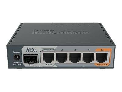 Mikrotik RouterBOARD hEX S - Router - 4-Port-Switch - GigE - WAN-Ports: 2