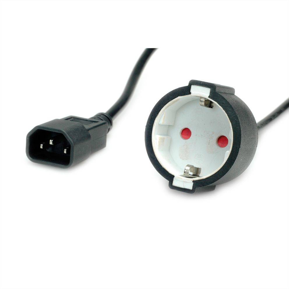Value 19.99.1117 Kaltgeräte Adapterkabel Schwarz 0.30m