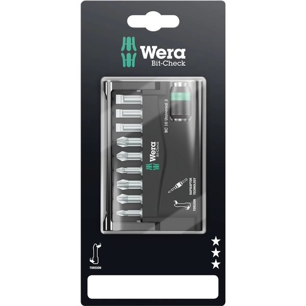 Wera 8600-9/TZ Rapidaptor 05073410001 Bit-Set 10teilig Schlitz, Kreuzschlitz Phillips, Kreuzschlitz Pozidriv Wera 8600-9/TZ Rapidaptor 05073410001 Bit-Set 10teilig Schlitz, Kreuzschlitz Phillips, Kreuzschlitz Pozidriv