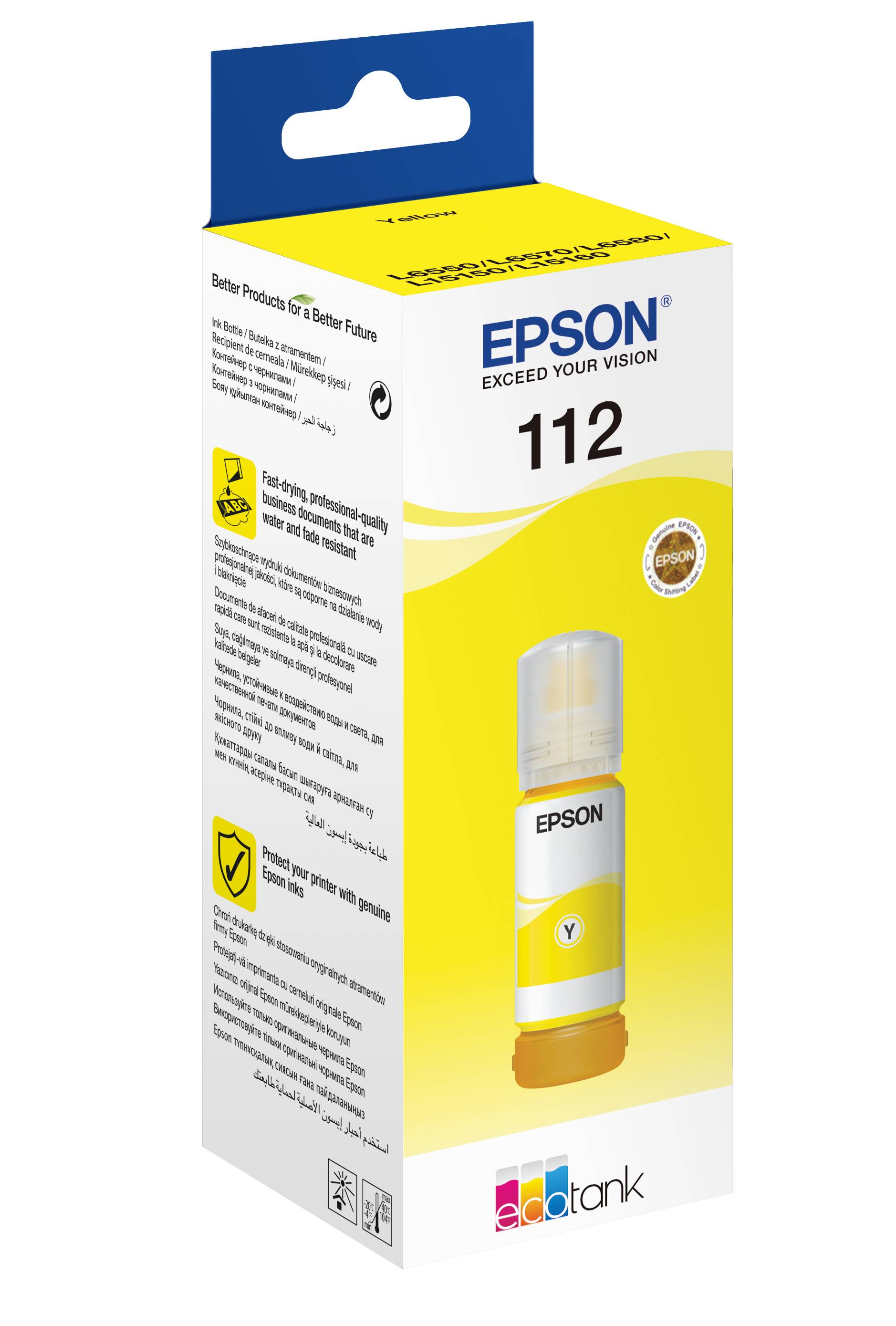 Epson C13T06C44A 112 EcoTank Nachfülltinte Original Epson Gelb 70 ml
