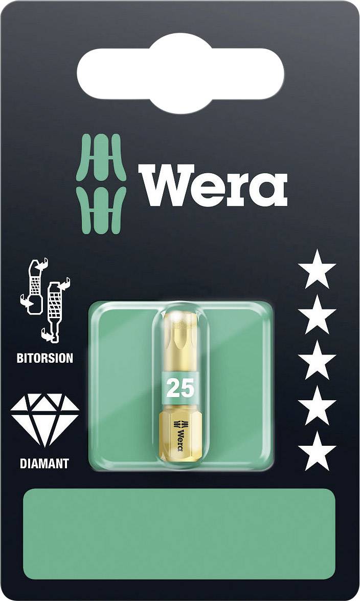 Wera 867/1 BDC SB SiS 05134377001 Torx-Bit T 25 Werkzeugstahl legiert, diamantbeschichtet D 6.3