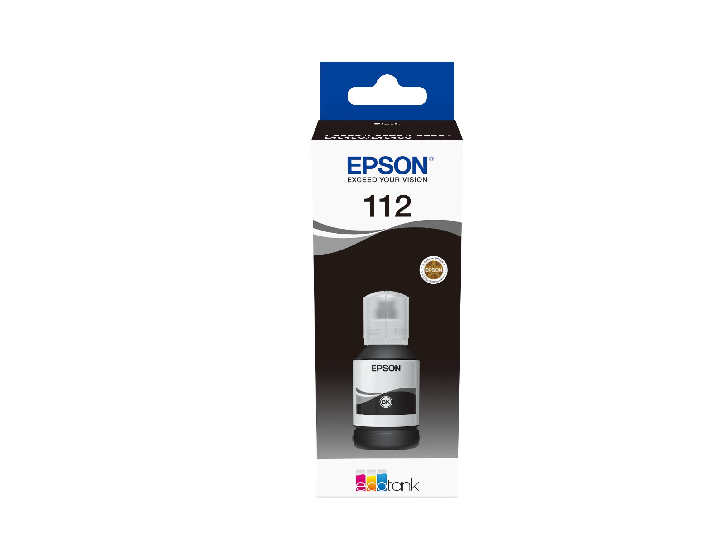 Epson C13T06C14A 112 EcoTank Nachfülltinte Original Epson Schwarz 127 ml