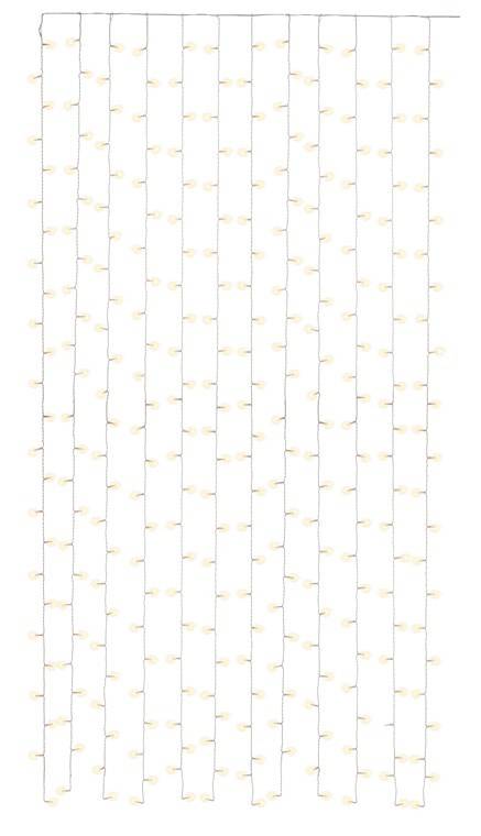 Goobay 57943 LED-Lichtervorhang 300 warmweiße LEDs Lichterkette Timer 8 Modi Lichterkettenvorhang dimmbar USB & Batterie