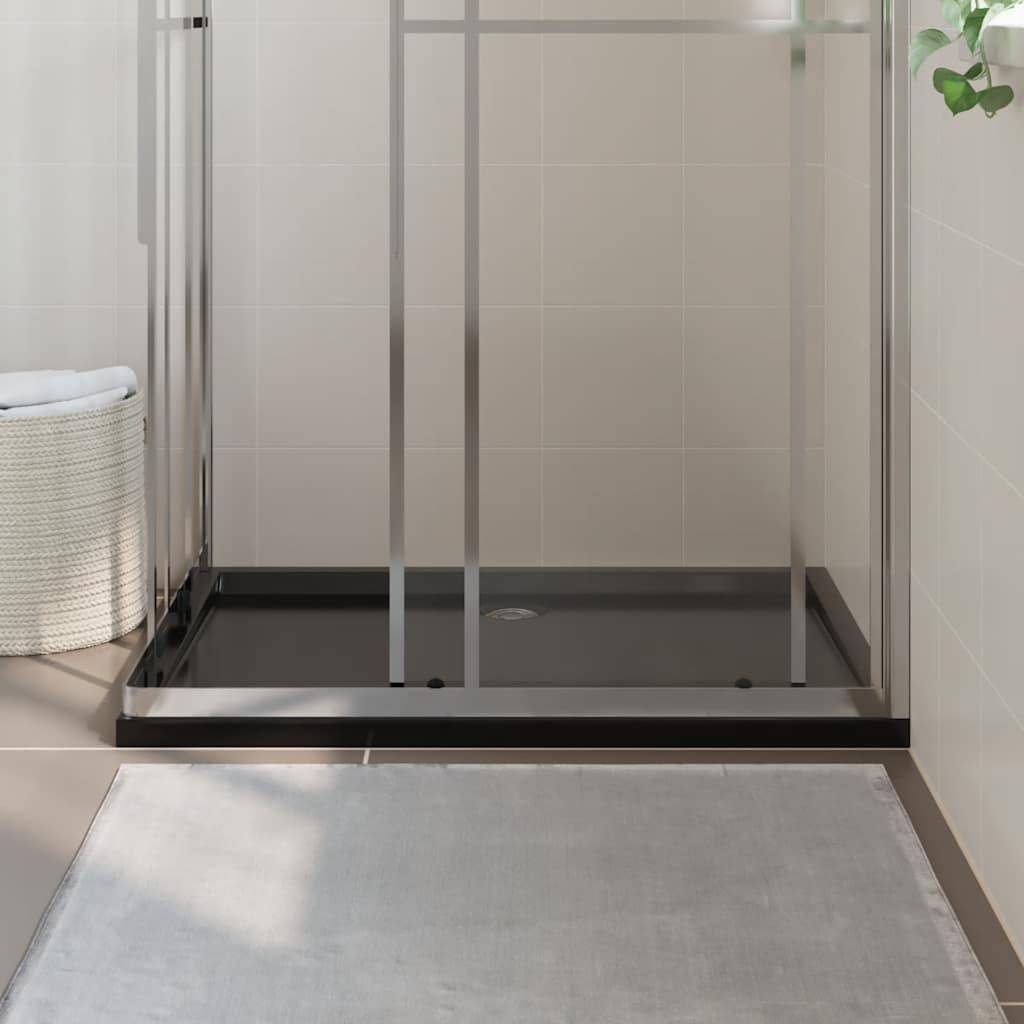 vidaXL Duschtasse ABS Rechteckig Schwarz 80x120 cm