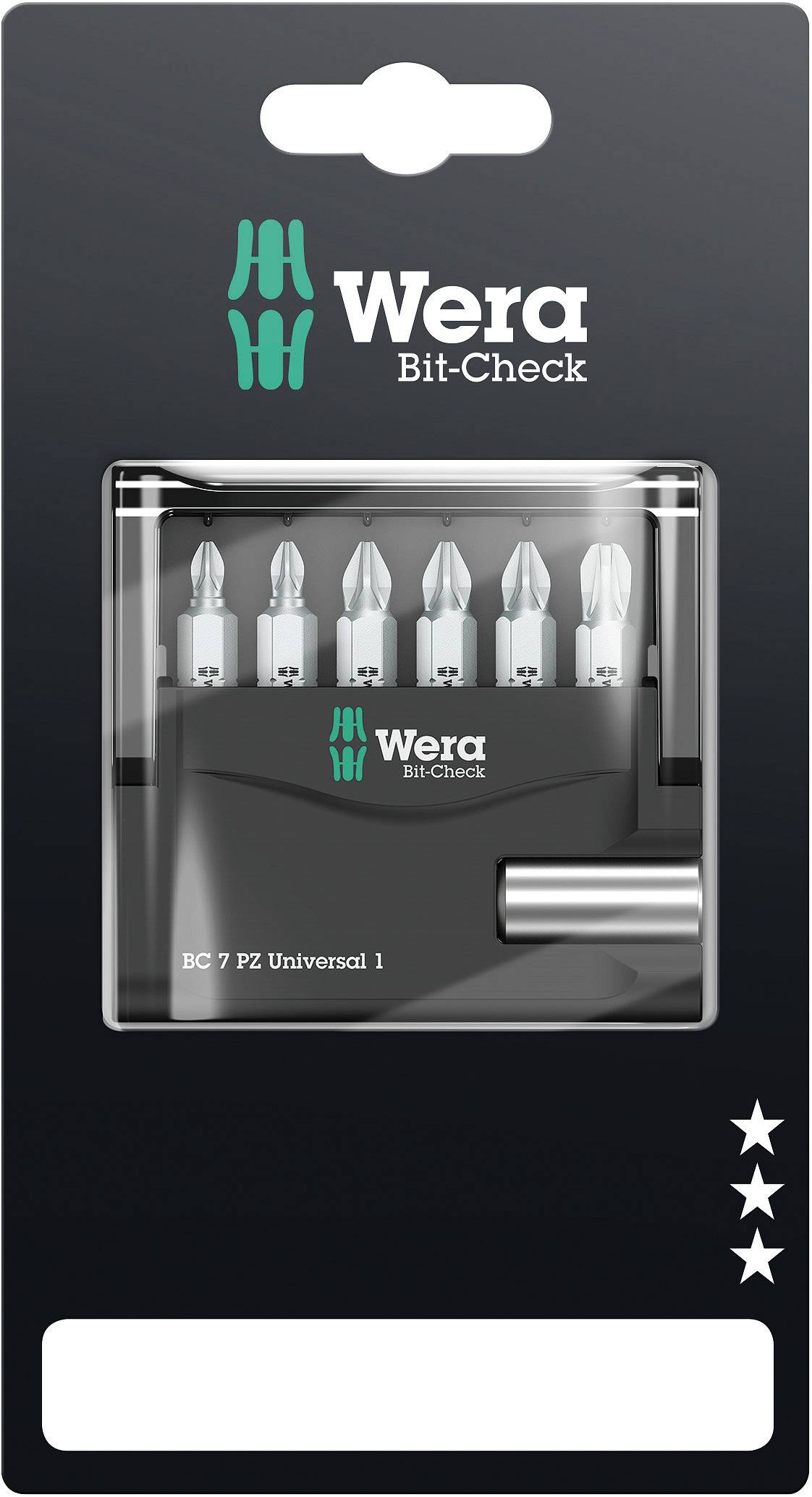 Wera Mini-Check PZ 05073536001 Bit-Set 7teilig Kreuzschlitz Pozidriv