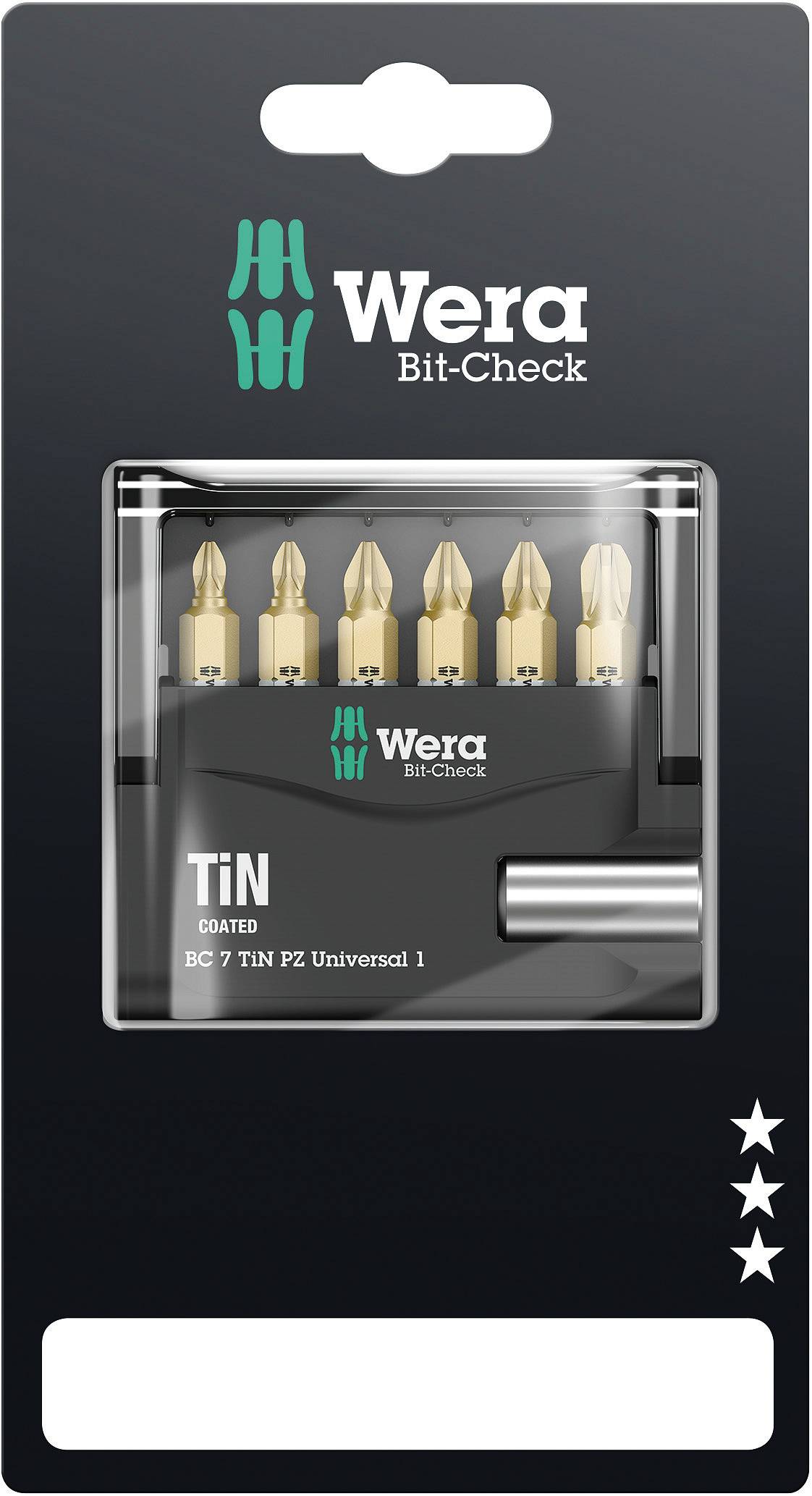 Wera Mini-Check PZ TiN 05073538001 Bit-Set 7teilig Kreuzschlitz Pozidriv