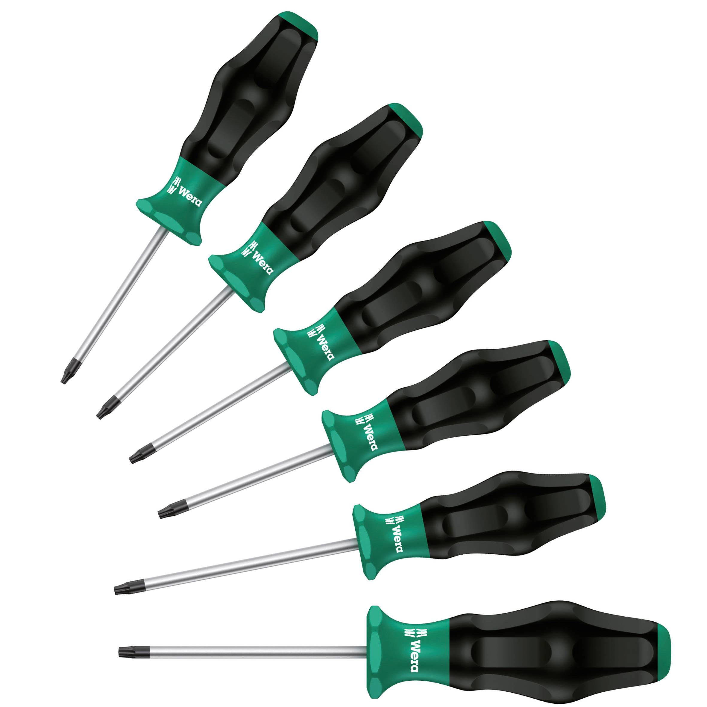 Wera 1334/1355/6 Werkstatt Schraubendreher-Set 6teilig Schlitz, Kreuzschlitz Pozidriv