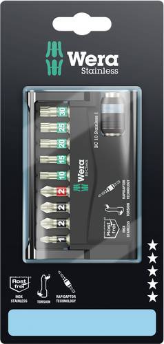 Wera BC 10/9 05073630001 Bit-Set 10teilig Kreuzschlitz Phillips, Kreuzschlitz Pozidriv, Innen-TORX