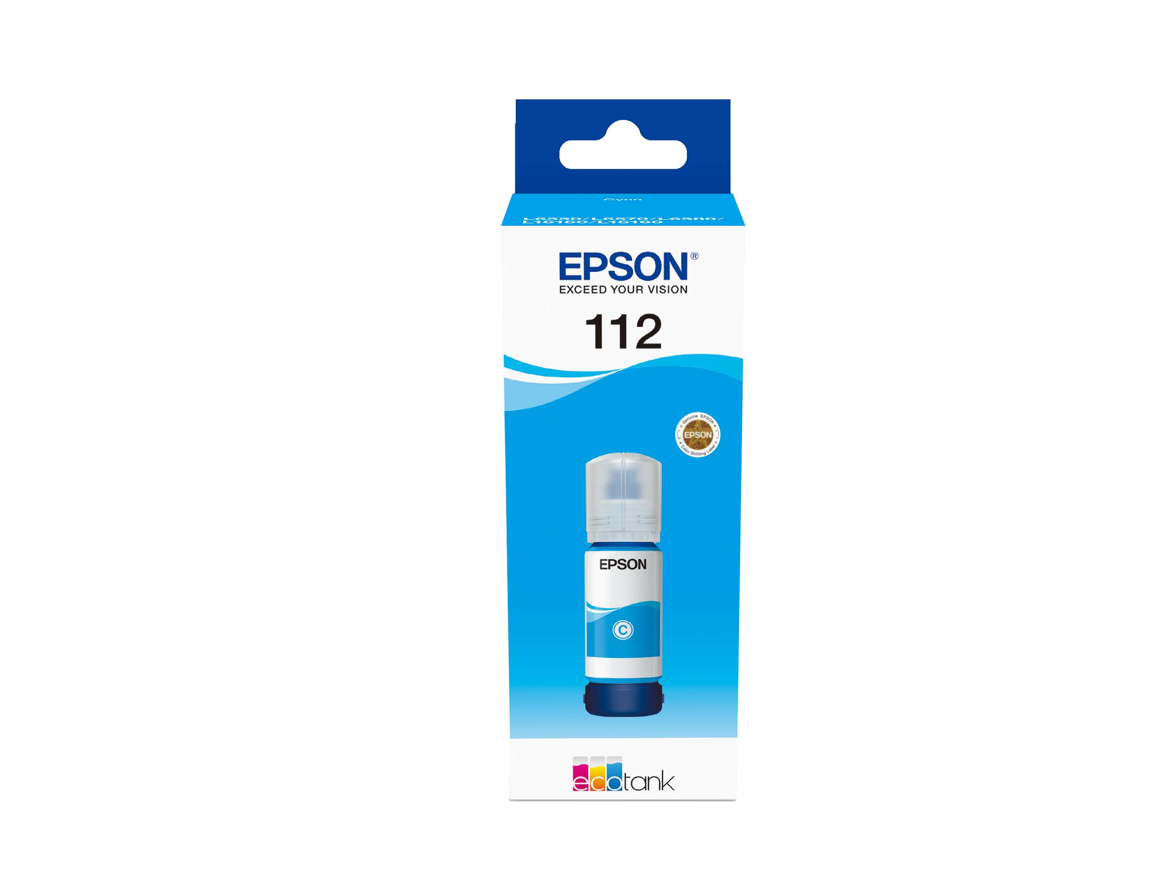 Epson C13T06C24A 112 EcoTank Nachfülltinte Original Epson Cyan 70 ml