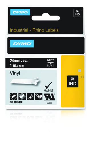 Schriftbandkassette PVC 5,5mx24mm weiß/blau