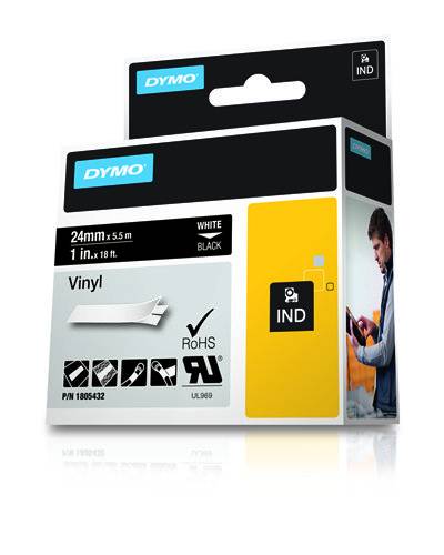 Schriftbandkassette PVC 5,5mx24mm weiß/blau